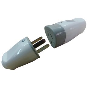 FICHA MACHO Y HEMBRA 3 PATAS 10A AXIAL BLANCO EXULTT