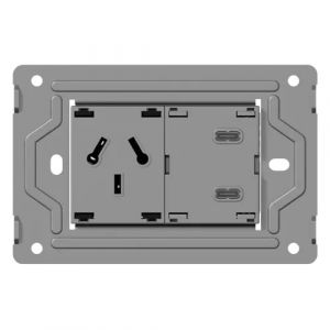 BASTIDOR METALICO TOMACORRIENTE BI-NORMA + DOS USB-C MILAN MACROLED (SIN FRENTE)
