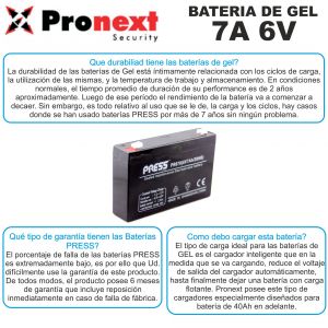 BATERIA DE GEL DE 6V 7 AH PRESS - Vista 2