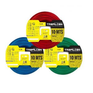 CABLE UNIPOLAR 1.5 MM TREFILCON X 10M PACK X 3 COLORES (ROJO- CELESTE - VERDE/AMARILLO)