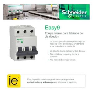INTERRUPTOR TERMOMAGNETICO 3X20 SCHNEIDER - 4.5KA CURVA C E9 - Vista 1