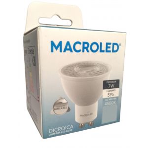 LAMPARA DICROICA LED 7W GU10 DE PVC DIMERIZABLE MACROLED - Vista 4