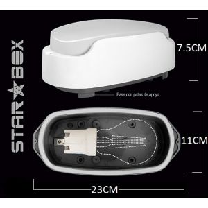 TORTUGA EXTERIOR C/ PORTALAMPARA E27 NEGRO STAR BOX - Vista 2