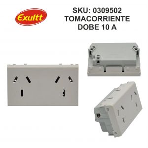 MODULO TOMACORRIENTE DOBLE 10A LINEA URBANA EXULTT - Vista 1