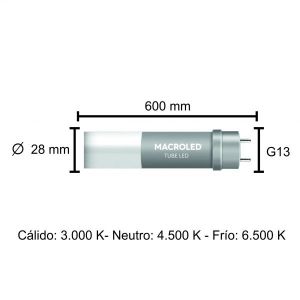 TUBO LED 9W T8 60 CM DE PVC NANO MACROLED - Vista 6