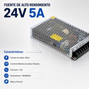 FUENTE SWITCHING SELECCIONABLE 24V 5A 120W  PRONEXT - Vista 2