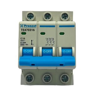 LLAVE TERMICA TETRAPOLAR 3X16A 3KA CURVA C PRONEXT