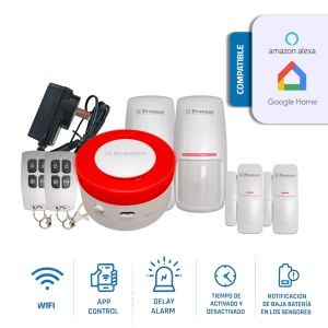 KIT 1 ALARMA INALAMBRICA WIFI + FREE APP CELULAR + GOOGLE HOME - Vista 5