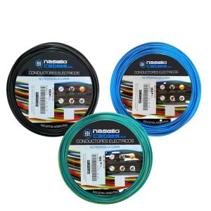 CABLE UNIPOLAR 0.75 MM X 100M PACK X 3 COLORES (NEGRO - CELESTE - VERDE/AMARILLO)