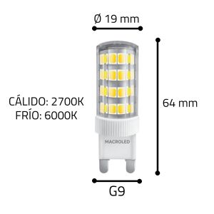 LAMPARA BIPIN 9W G9 220V MACROLED - Vista 4