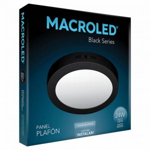 PANEL LED  APLICAR REDONDO 24W NEGRO MACROLED - Vista 3