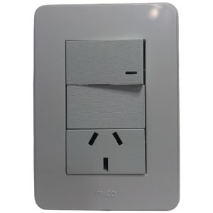 LLAVE LUZ PUNTO Y TOMA 10A JELUZ MITO BL/BL