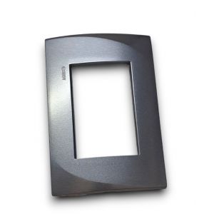 TAPA GRIS ACERO SATINADO ENIGMA P/3 MODULOS LINEA PLEIN EXULTT