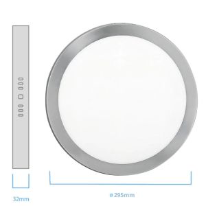 PANEL LED APLICAR REDONDO 24W PLATEADO MACROLED - Vista 2