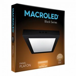 PANEL LED  APLICAR CUADRADO 24W NEGRO MACROLED - Vista 1