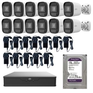 COMBO UNIVIEW DVR 16 CANALES + DISCO 1TB + 12 CAMARAS C/ FUENTE INCLUIDA