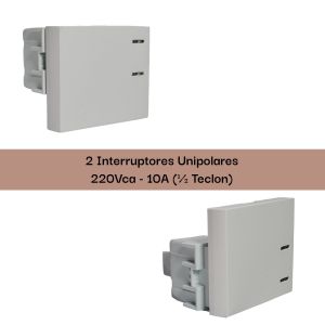 MODULO LLAVE DE 2 PUNTO (MEDIO TECLON) 10A JELUZ PLATINUM - Vista 1