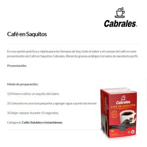CAFE CABRALES EN SAQUITOS 18 U - Vista 2