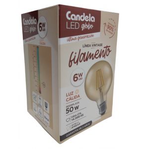 LAMPARA LED GLOBO FILAMENTO 6W CANDELA - Vista 2