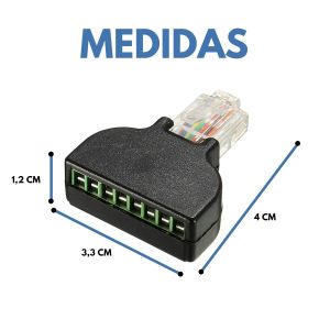 CONECTOR DE RJ45 MACHO A BORNERA. INCLUYE MINIDESTORNILLADOR - Vista 3