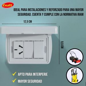 TAPA CAPSULADA EXTERIOR RIGIDA + 1 PUNTO Y TOMA ESPECIAL EXULTT - Vista 2