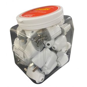 PACK X40 FICHA MACHO AXIAL BLANCO EN CARAMELERA - Vista 1