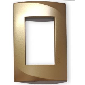 TAPA ORO MATE SATINADO ENIGMA P/3 MODULOS LINEA PLEIN EXULTT