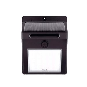REFLECTOR SOLAR 4W APLIQUE EXTERIOR IP65 INTEMPERIE BATERIA NEGRO BLANCO FRíO