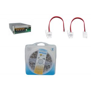 CINTA LED 5050 72W CALIDO 12V + FUENTE DE 12V COMPLETO MACROLED
