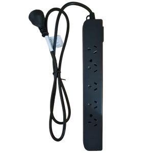 PROLONGADOR MULTIPLE 5 TOMAS NEGRO CON CABLE 1.5 MTS C/ PROTECTOR TERMICO