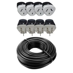 CABLE PARA HACER ALARGUE NEGRO 3X1.5 MM X 50 METROS + FICHAS