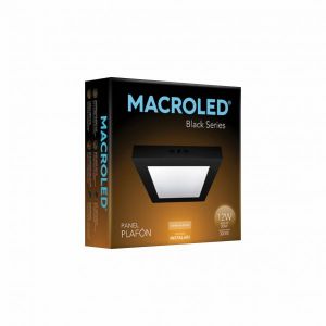 PANEL LED  APLICAR CUADRADO 12W NEGRO MACROLED - Vista 1