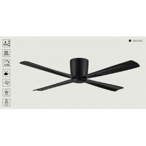 VENTILADOR DE TECHO NEGRO 452B SIN LUZ 48” MOTOR DE ALTA EFICIENCIA LEUK - Vista 1