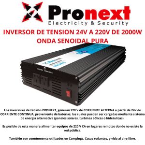 INVERSOR DE TENSION 24V A 220V DE 2000W ONDA SENOIDAL PURA - Vista 1