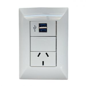 SET ARMADO LINEA DUNA MAS 1 USB DOBLE 2 A + 1 TOMA 10A EXULTT