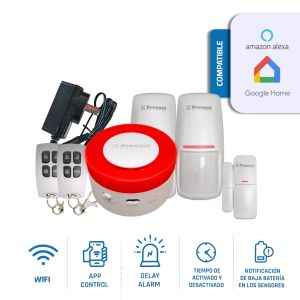KIT 3 ALARMA INALAMBRICA WIFI + FREE APP CELULAR + GOOGLE HOME - Vista 5