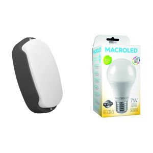 TORTUGA EXTERIOR NEGRO STAR BOX + LAMPARA 7W CALIDA E27 MACROLED - Vista 1