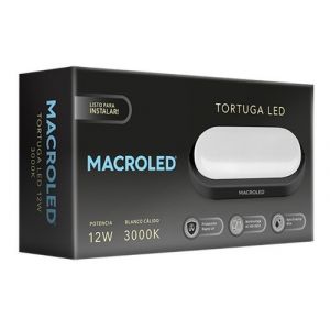 TORTUGA OVALADA 12W LED NEGRO MACROLED - Vista 1