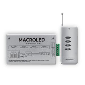 CONTROLADOR RGB RADIOFRECUENCIA 144W 10 METROS C/CONTROL REMOTO MACROLED - Vista 1