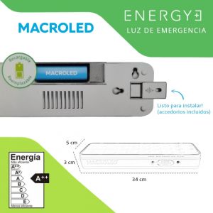 LUZ DE EMERGENCIA 60 LED AUTONOMA MACROLED - Vista 4