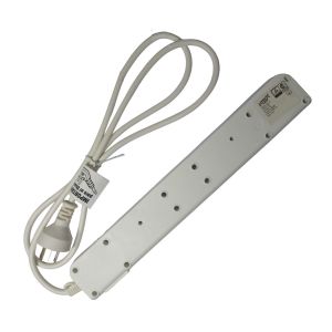 PROLONGADOR MULTIPLE 5 TOMAS BLANCO CON CABLE 1.5 MTS C/ PROTECTOR TERMICO - Vista 1