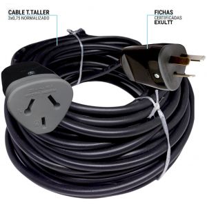 ALARGUE PROLONGADOR NEGRO 3X0.75 MM 25 MTS - Vista 2
