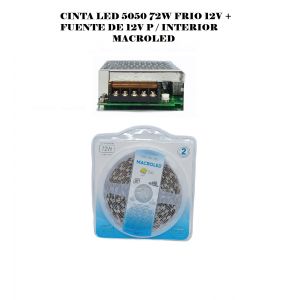 CINTA LED 5050 72W FRIO 12V + FUENTE DE 12V P / INTERIOR MACROLED - Vista 1