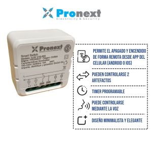 INTERRUPTOR 2 SALIDAS SMART WIFI 16A PRONEXT - Vista 4