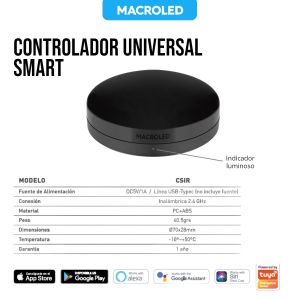 CONTROL REMOTO UNIVERSAL SMART INFRAROJO MACROLED - Vista 2