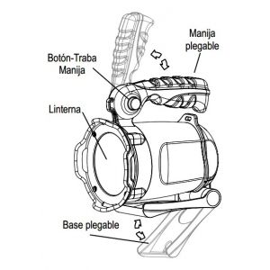 LINTERNA LED 60WLED + LUZ DE CAMPING + LUZ INTERMITENTE + ESTACIóN DE CARGA - - Vista 5