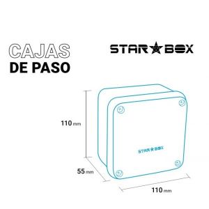 CAJA DE PASO ESTANCA IP65 EXTERIOR 110X110X50 MM (GRIS) STAR BOX - Vista 2