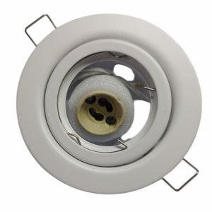 SPOT ARO DE METAL DE EMBUTIR DICROICA GU10 MóVIL BLANCO MACROLED + ZOCALO GU10