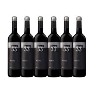 VINO LATITUD 33º MALBEC 750 CC X 6 BOTELLAS