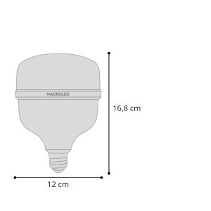 LAMPARA BULBON LED 38W E27 PVC 120X168MM MACROLED - Vista 2